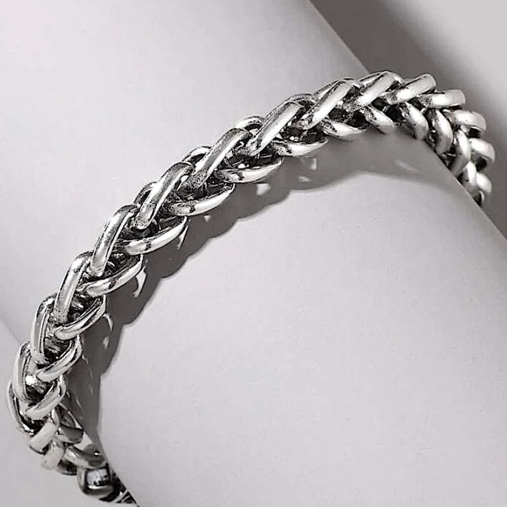 STAINLESS STEEL 10” BRAIDED BRACELET CUSTOMIZED BRACELET